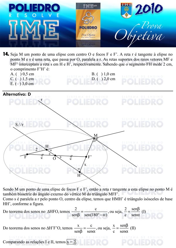 Questão 14 - Objetiva - IME 2010