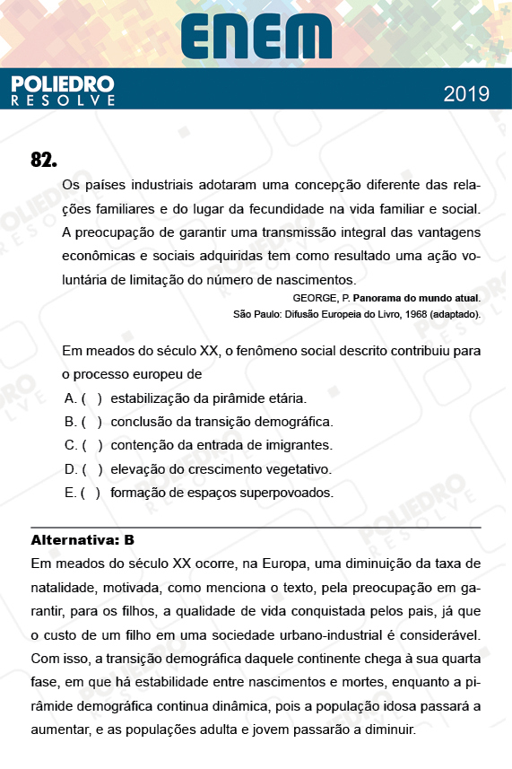 Questão 82 - 1º Dia - Prova AMARELA - ENEM 2018