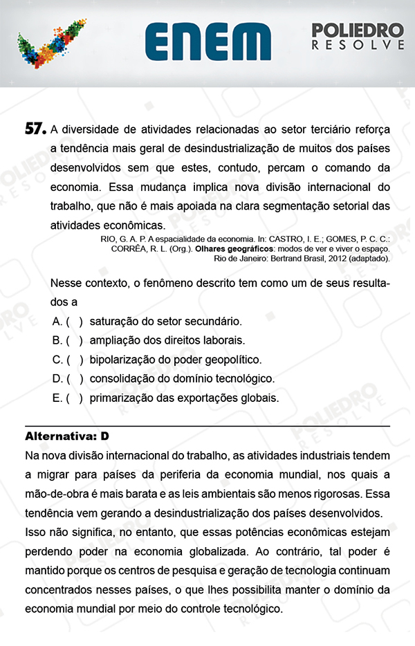 Questão 57 - 1º Dia (PROVA AZUL) - ENEM 2017