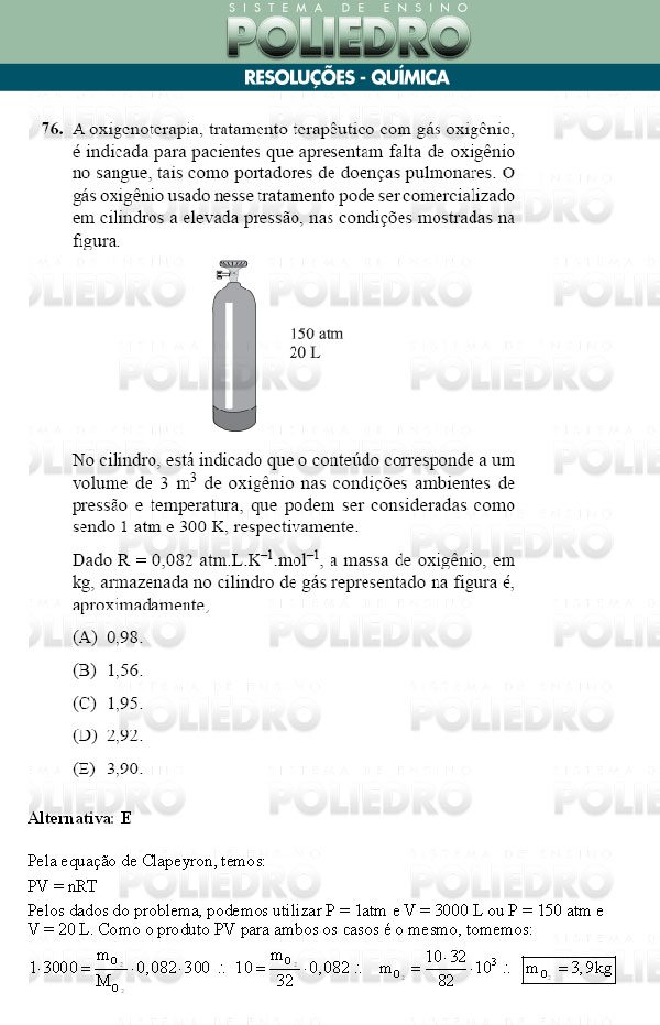 Questão 76 - Conhecimentos Gerais - UNIFESP 2009