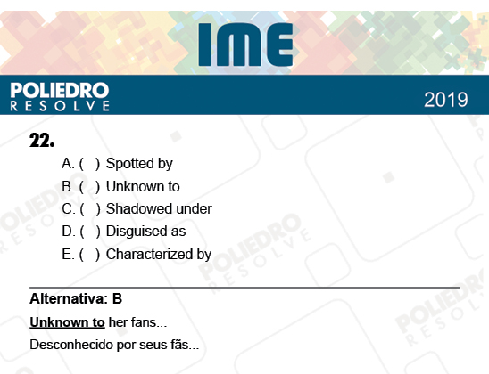 Questão 22 - 2ª Fase - Português/Inglês - IME 2019