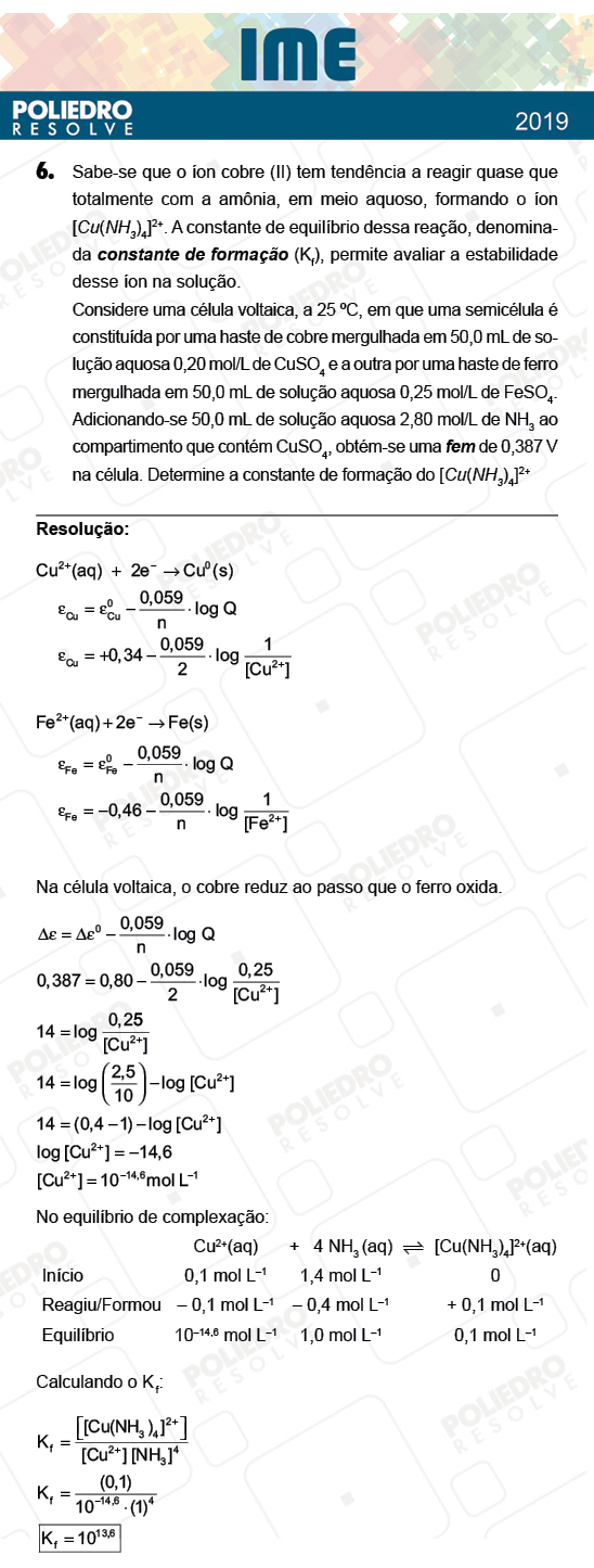 Dissertação 6 - 2ª Fase - Química - IME 2019