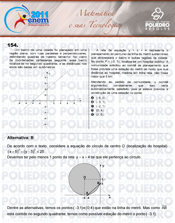 Questão 154 - Domingo (Prova rosa) - ENEM 2011