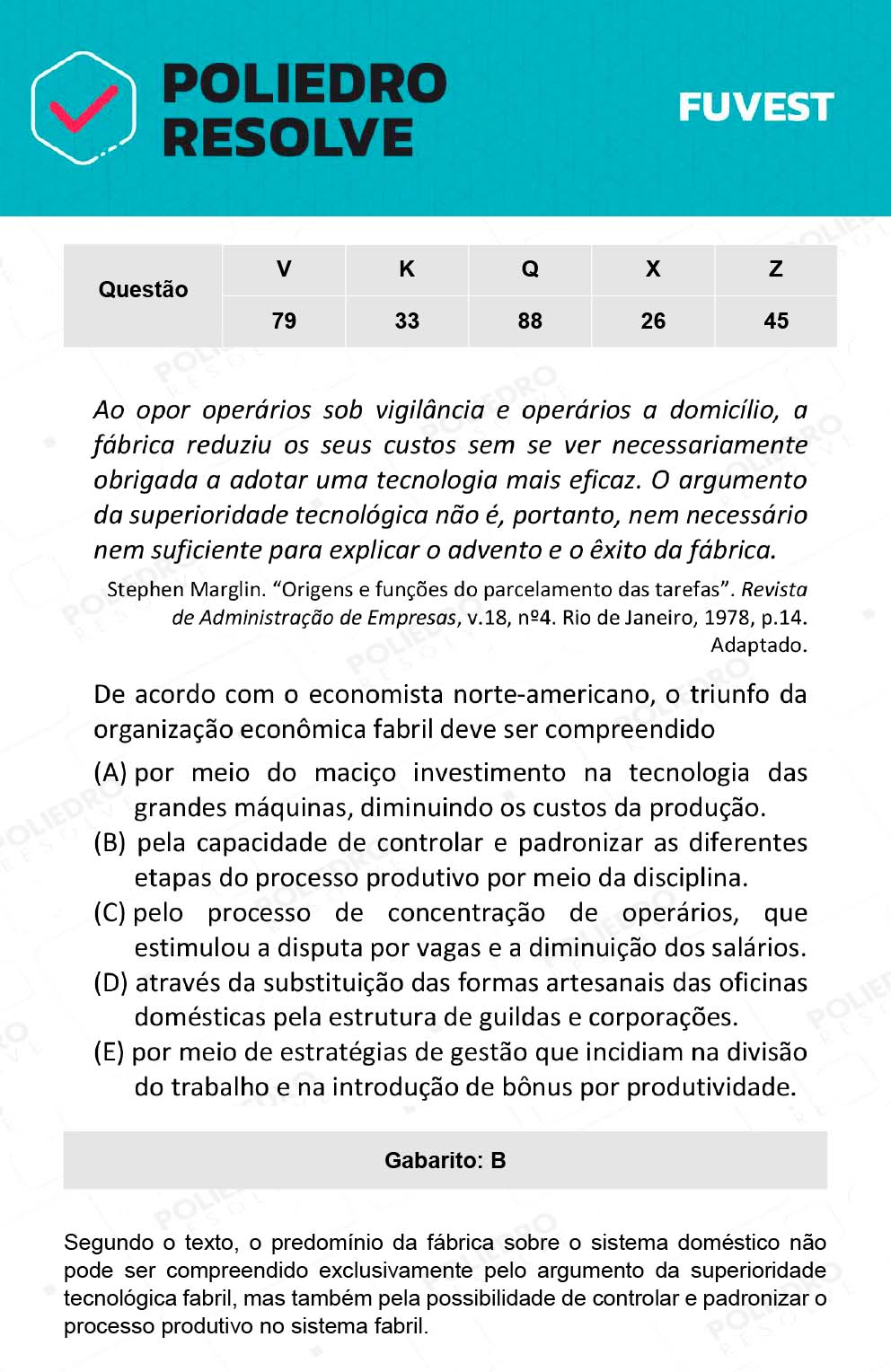 Questão 79 - 1ª Fase - Prova V - 12/12/21 - FUVEST 2022