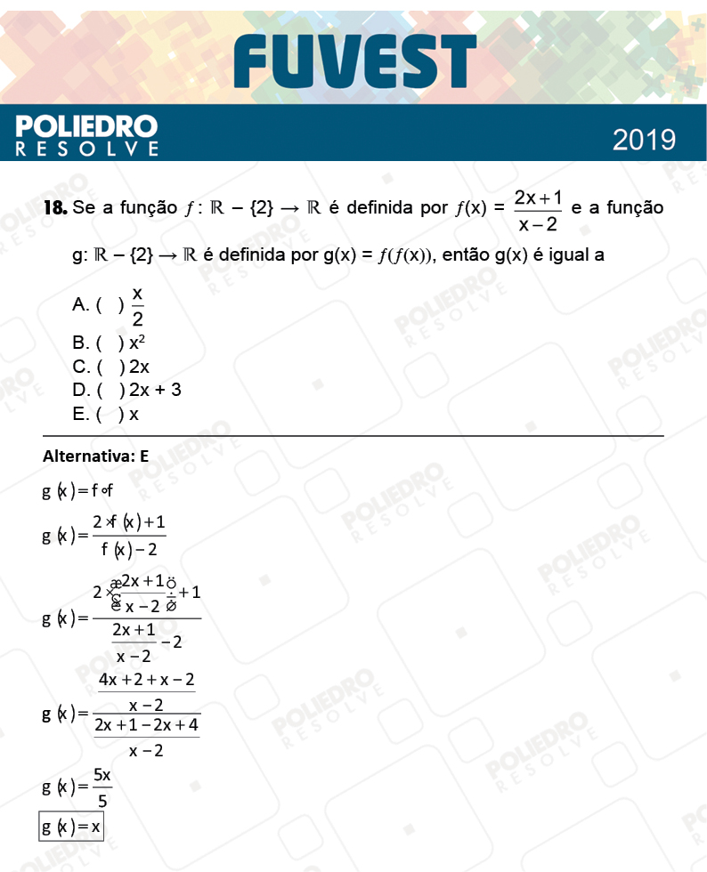 Questão 18 - 1ª Fase - Prova Z - FUVEST 2019