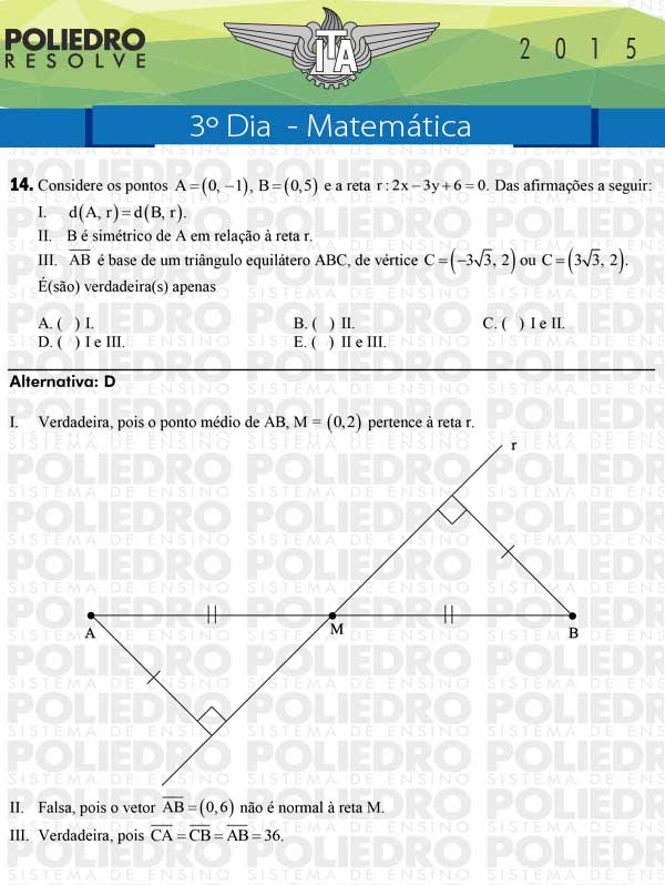 Questão 14 - Matemática - ITA 2015