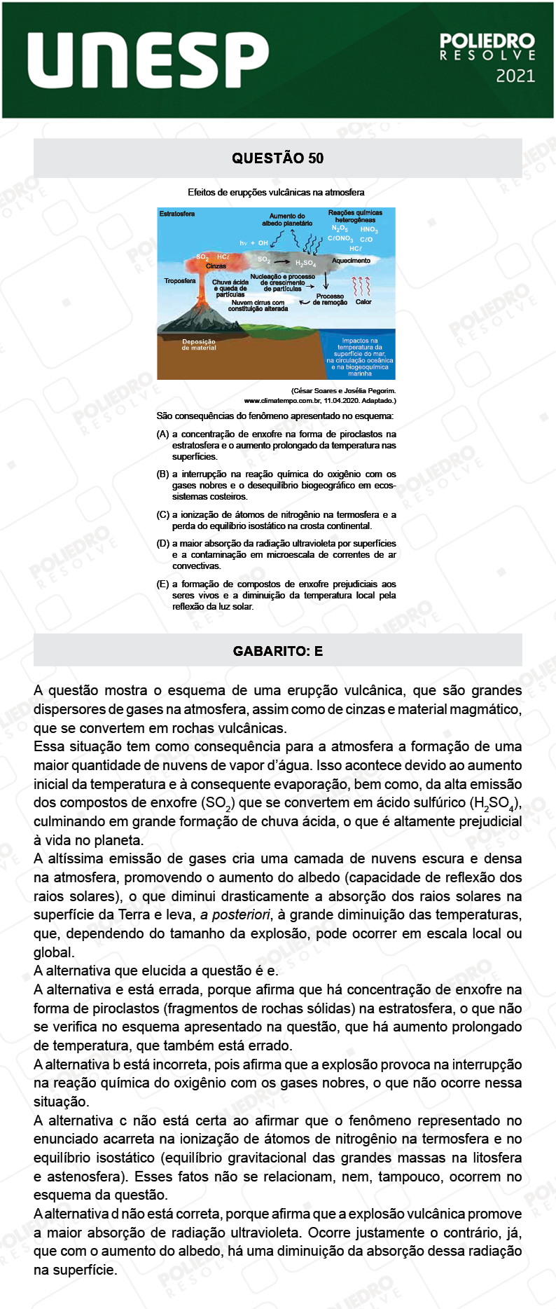 Questão 50 - 1ª Fase - 2º Dia - UNESP 2021