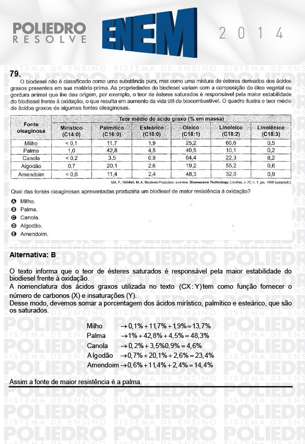 Questão 79 - Sábado (Prova Rosa) - ENEM 2014