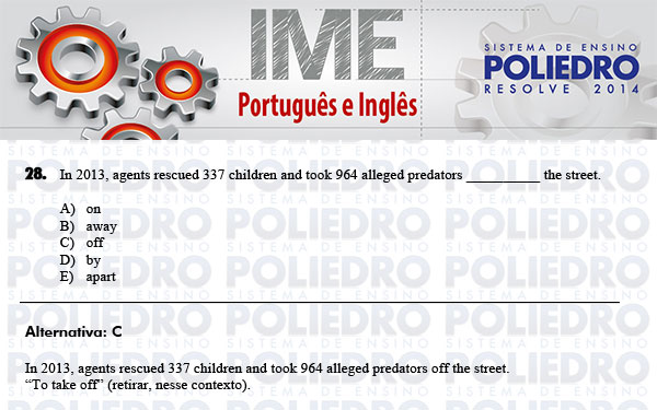 Questão 28 - Português e Inglês - IME 2014