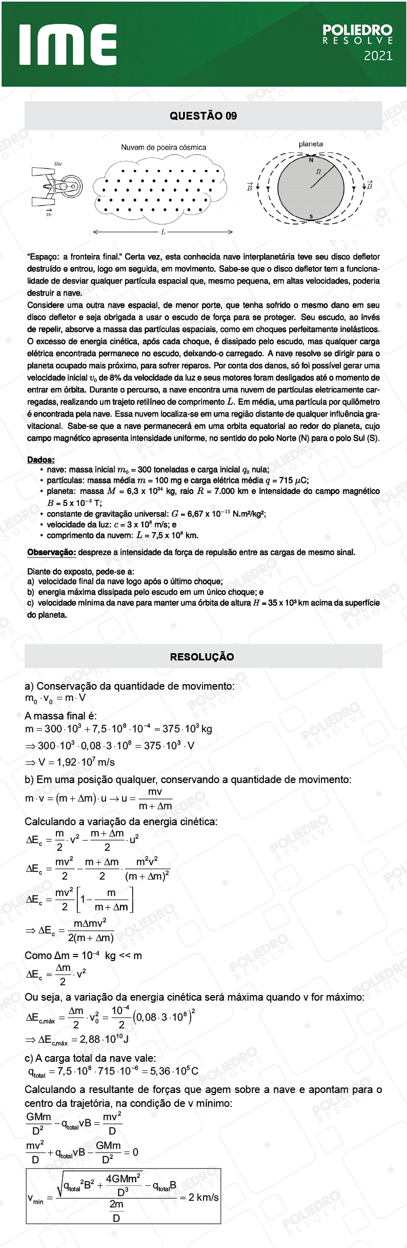 Dissertação 9 - 2ª Fase - Física - IME 2021