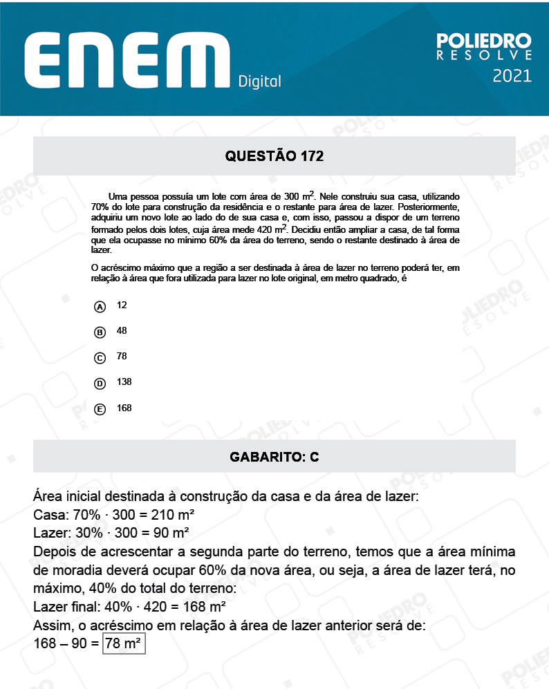 Questão 172 - 2º Dia - Prova Cinza - ENEM DIGITAL 2020