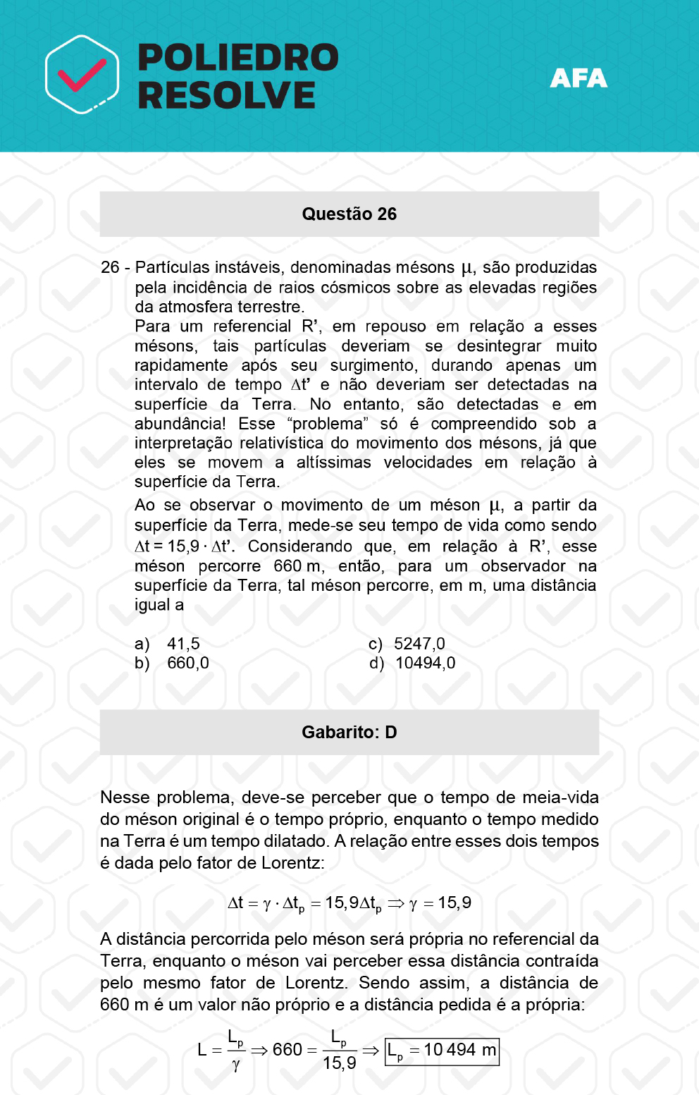 Questão 26 - Prova Modelo A - AFA 2023