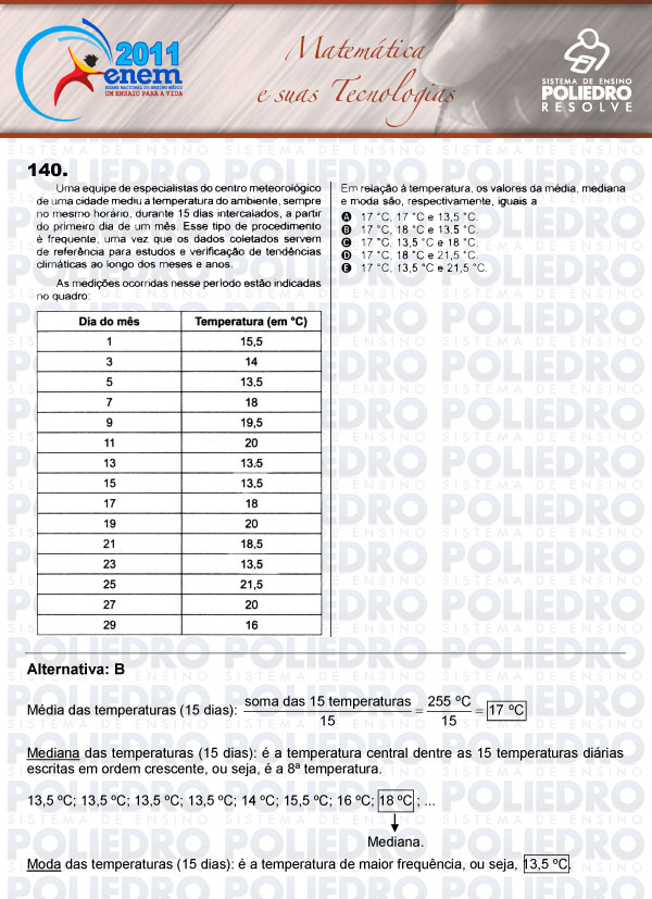 Questão 140 - Domingo (Prova rosa) - ENEM 2011