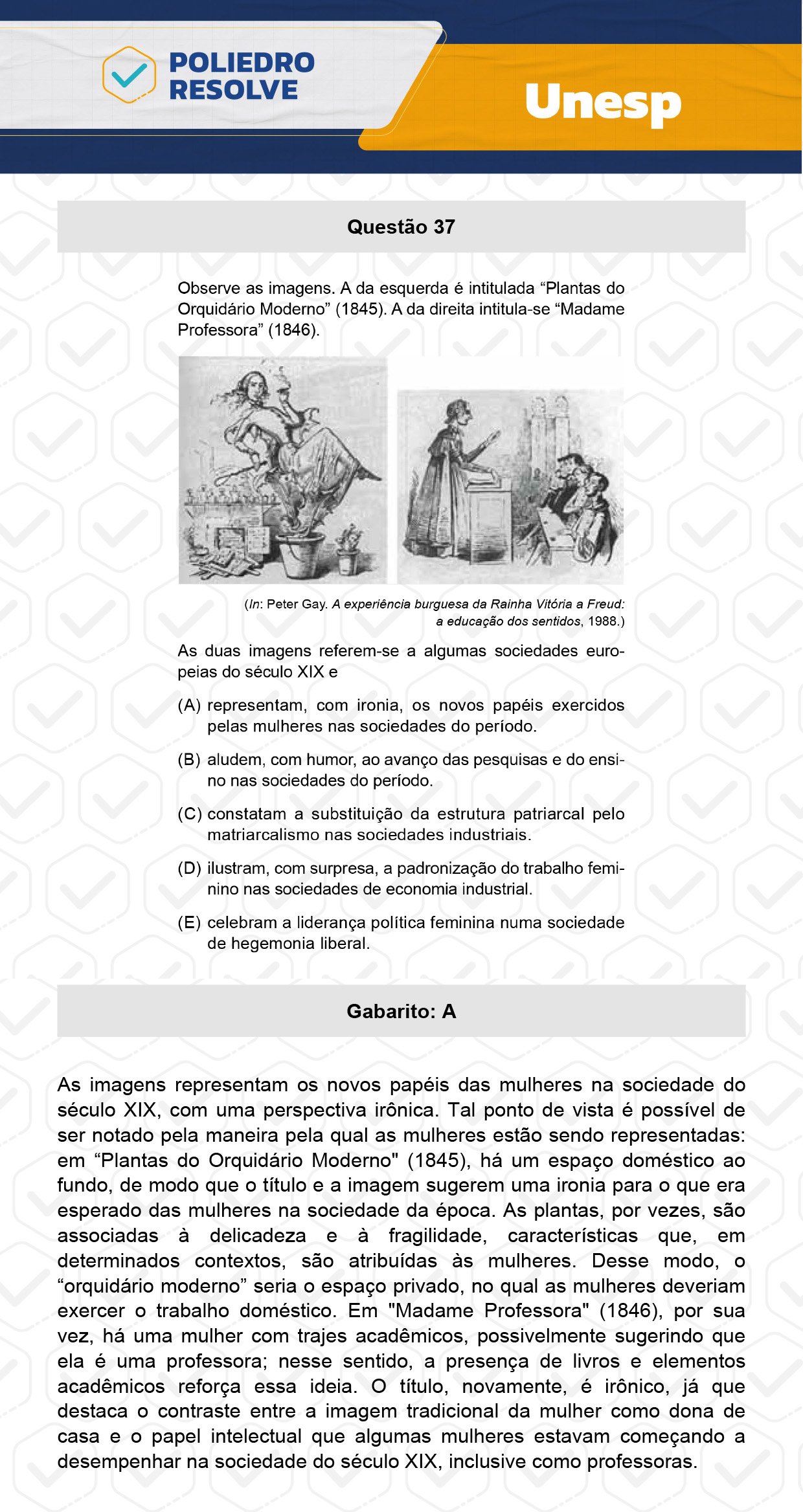 Questão 37 - 1ª Fase - UNESP 2024