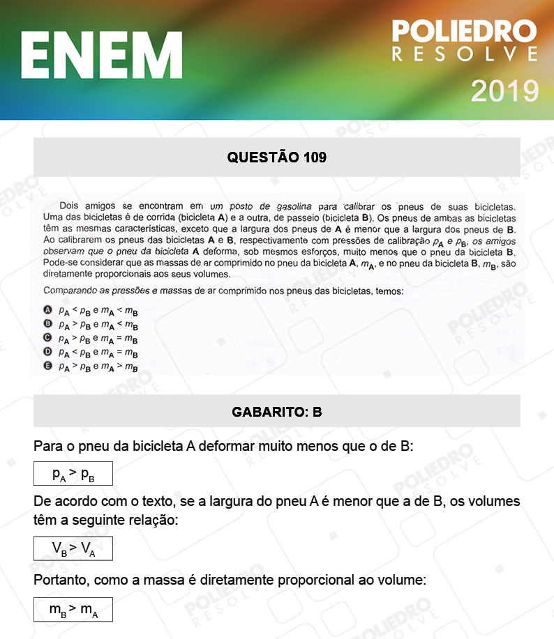 Questão 109 - 2º DIA - PROVA CINZA - ENEM 2019