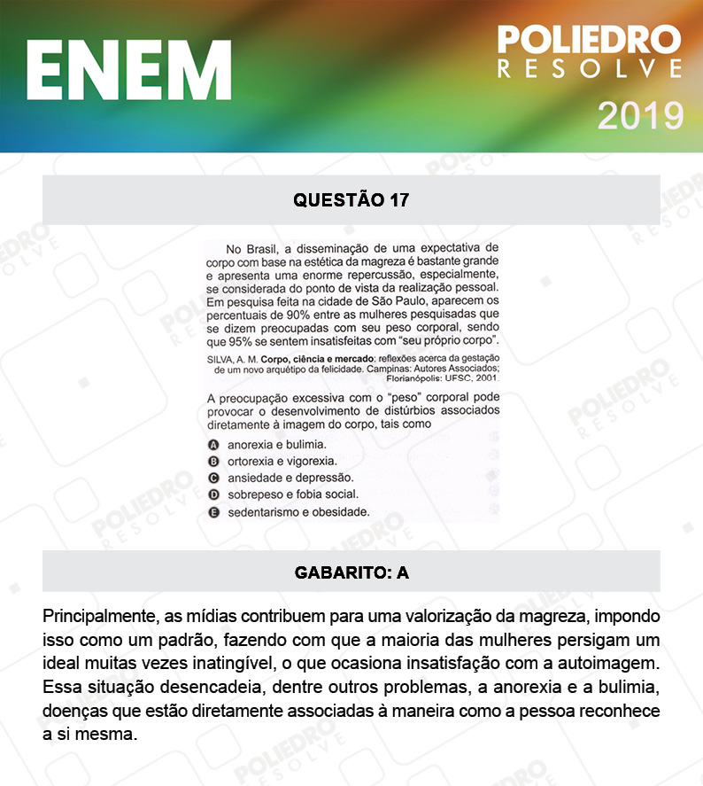 Questão 17 - 1º DIA - PROVA BRANCA - ENEM 2019