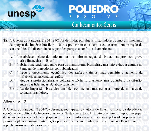 Questão 35 - 1ª Fase - UNESP 2011