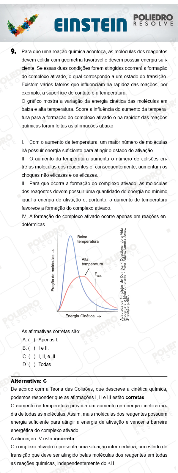 Questão 9 - 1ª FASE - EINSTEIN 2018