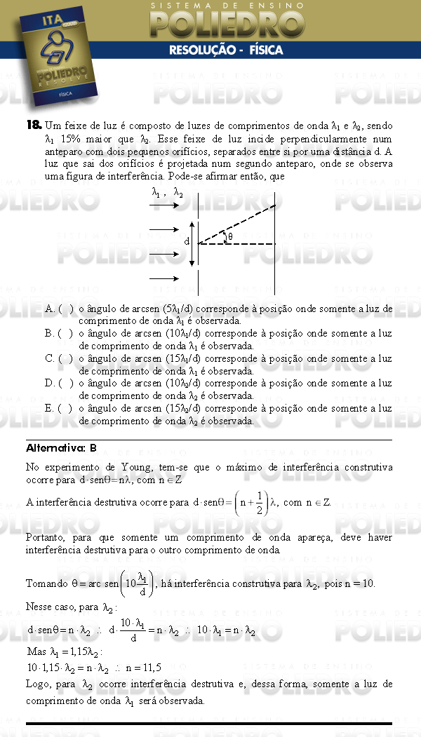 Questão 18 - Física - ITA 2008