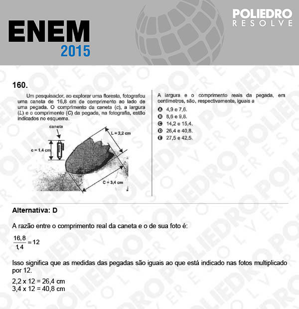 Questão 160 - Domingo (Prova Azul) - ENEM 2015