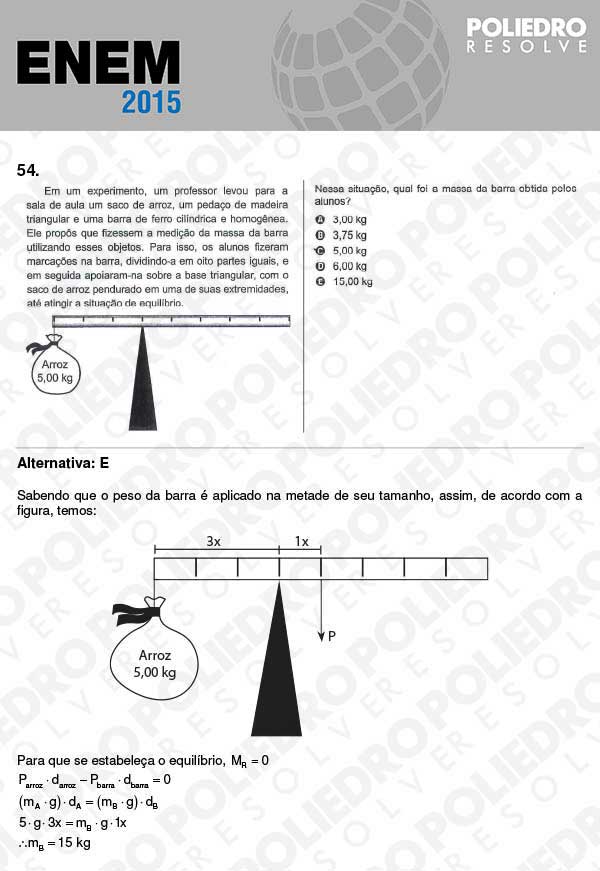 Questão 54 - Sábado (Prova Branca) - ENEM 2015