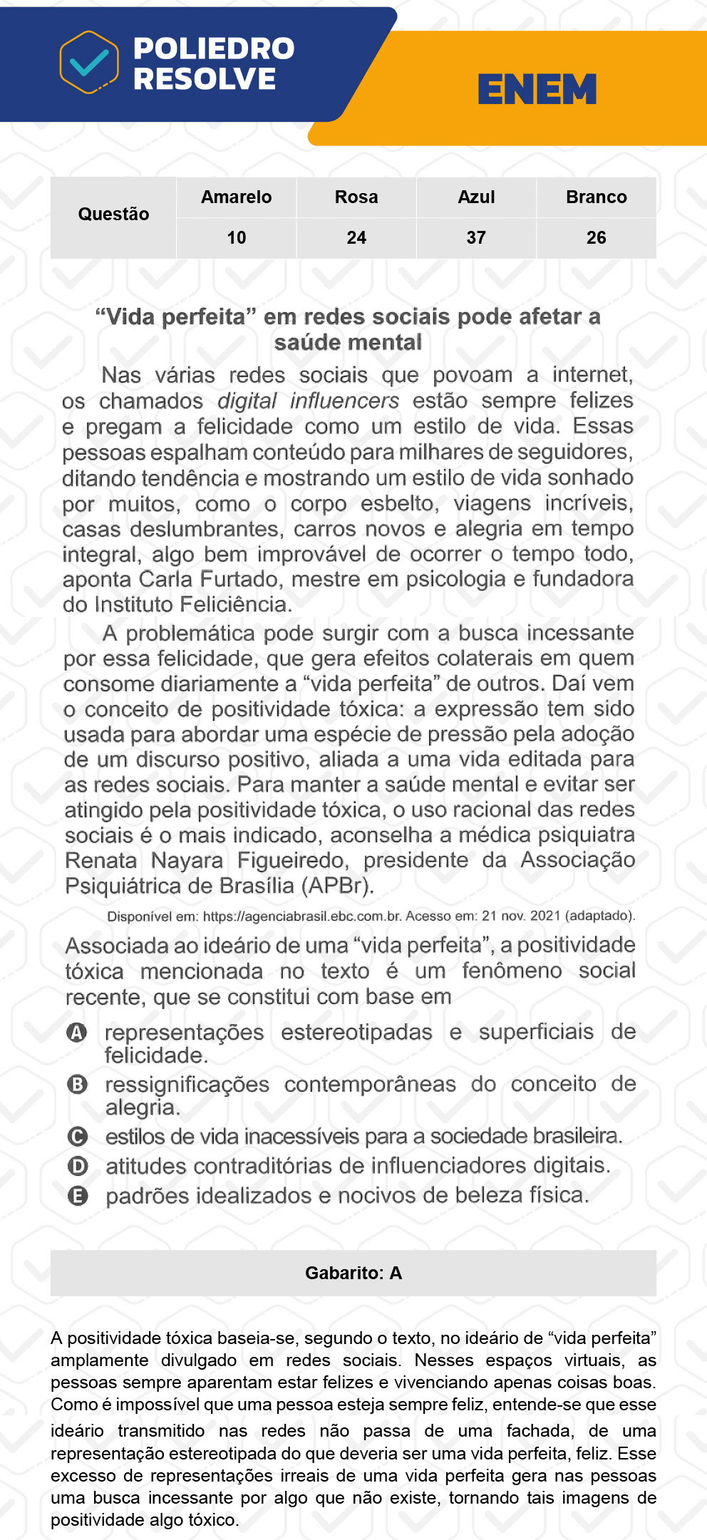 Questão 26 - 1º Dia - Prova Branca - ENEM 2022