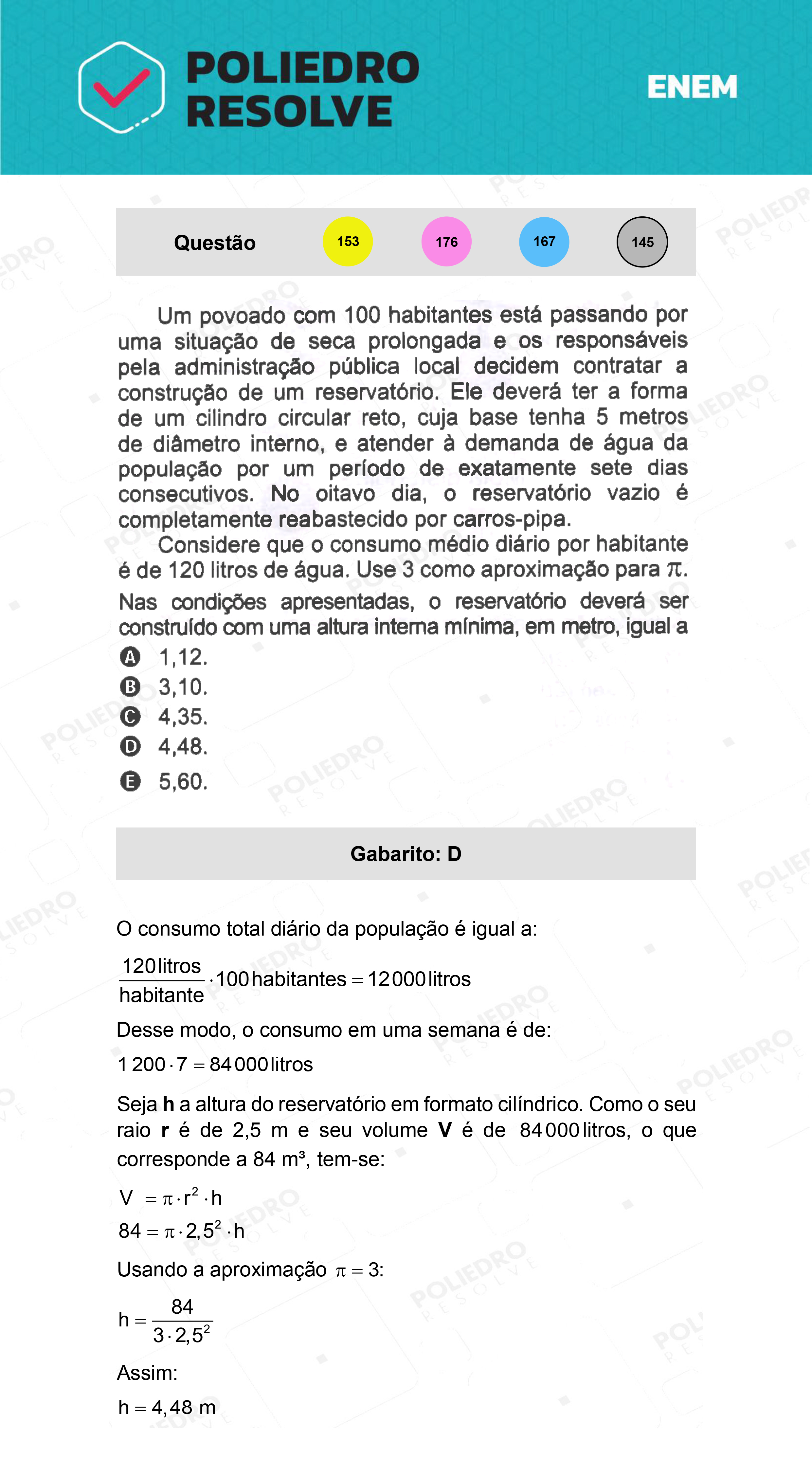 Questão 176 - 2º Dia - Prova Rosa - ENEM 2021