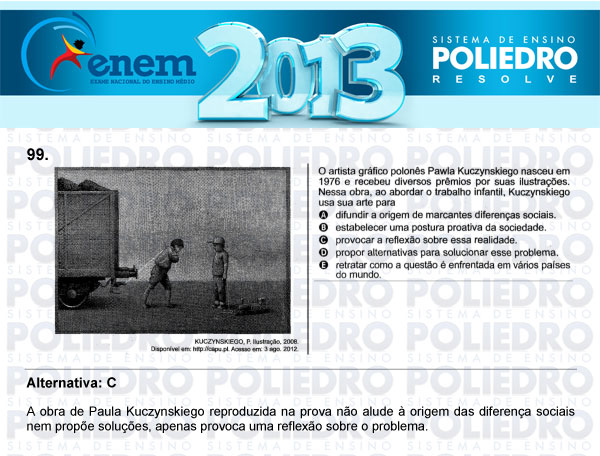 Questão 99 - Domingo (Prova Cinza) - ENEM 2013