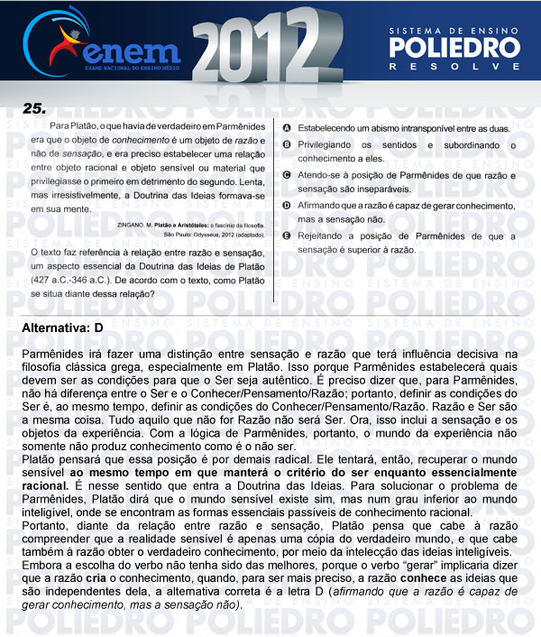 Questão 25 - Sábado (Prova azul) - ENEM 2012