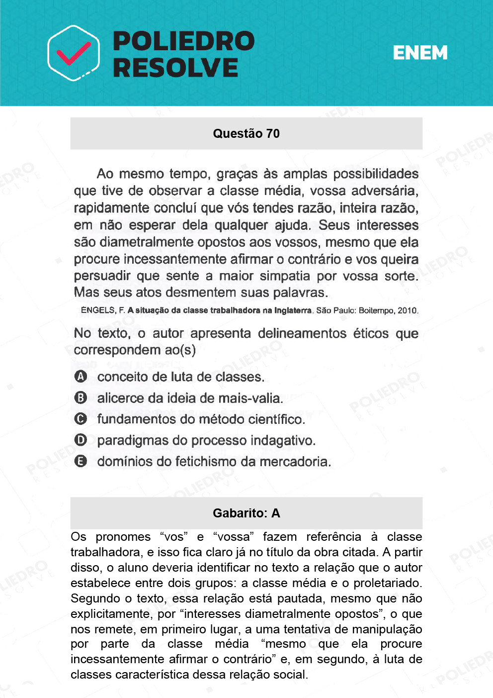 Questão 70 - 1º Dia - Prova Amarela - ENEM 2021