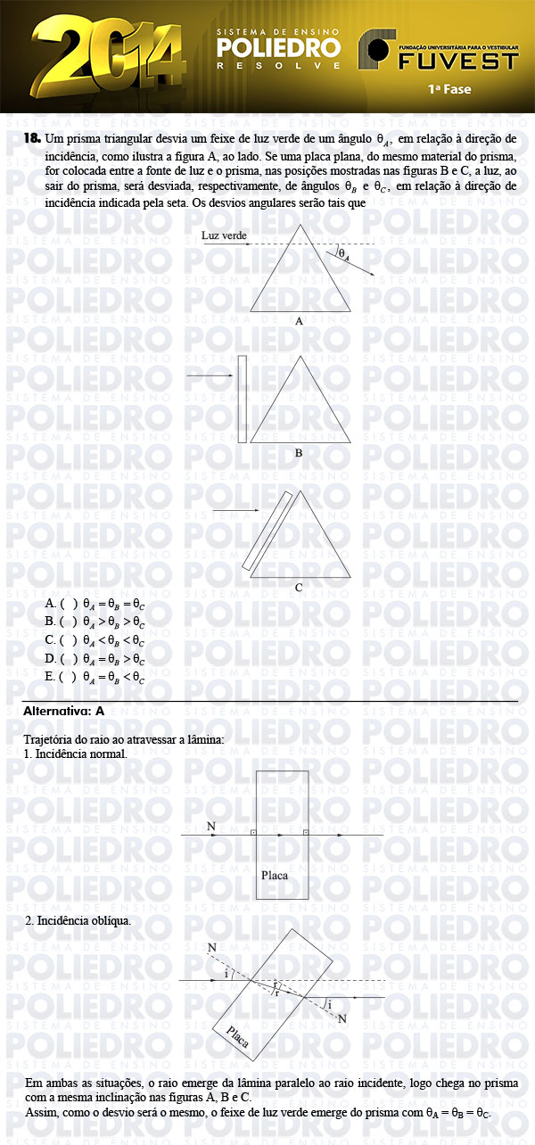 Questão 18 - 1ª Fase - FUVEST 2014