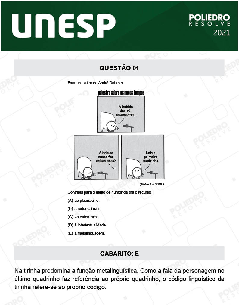 Questão 1 - 2ª Fase - UNESP 2021