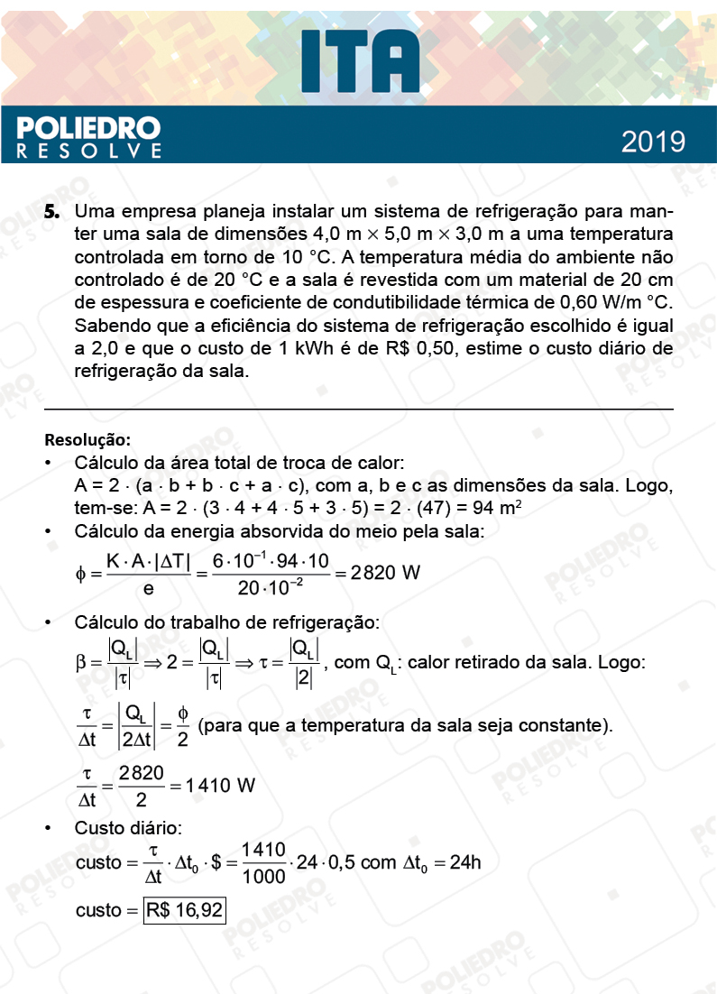 Dissertação 5 - 2ª Fase - 2º Dia - FIS / RED - ITA 2019