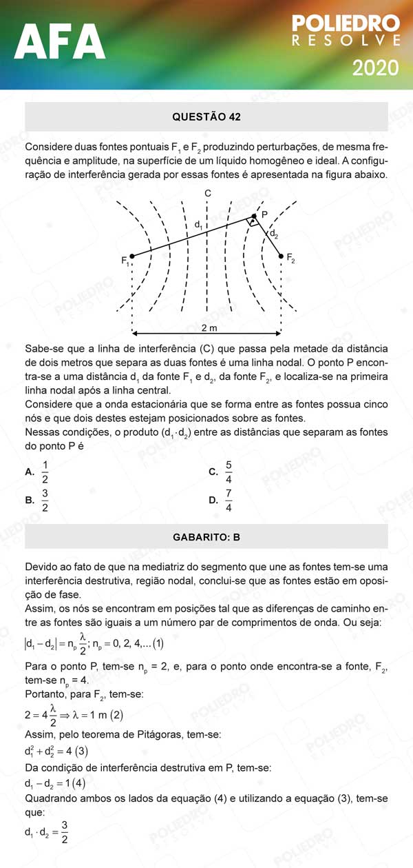 Questão 42 - Prova Modelo C - AFA 2020