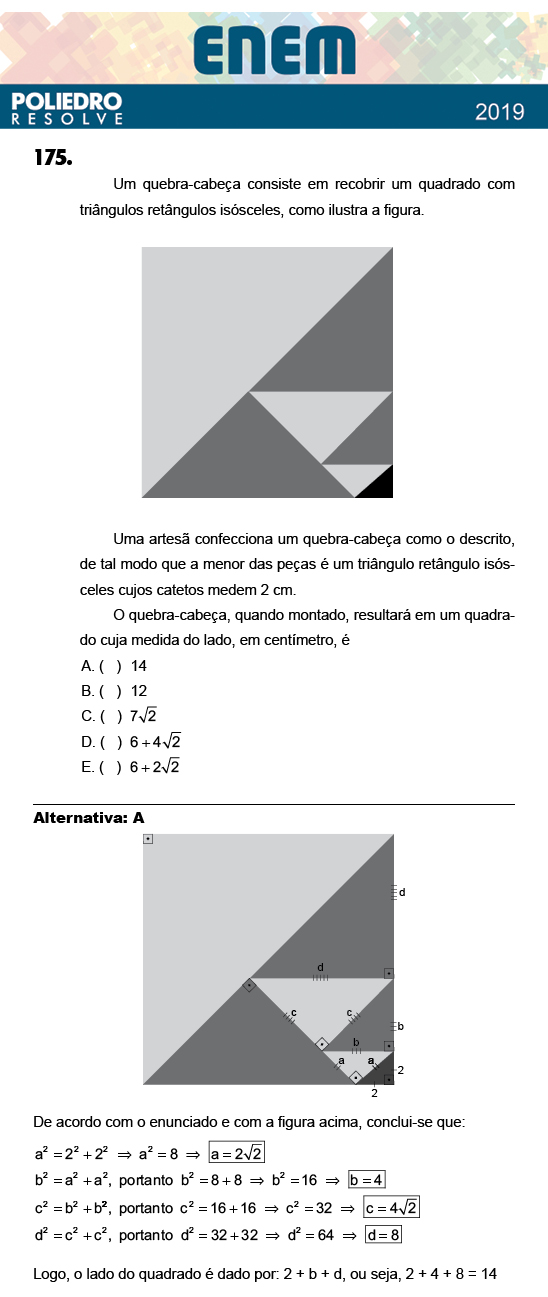 Questão 175 - 2º Dia - Prova ROSA - ENEM 2018