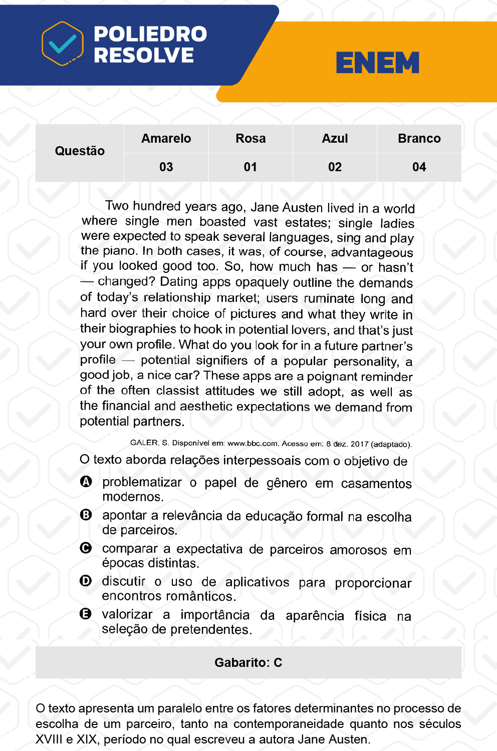 Questão 1 - 1º Dia - Prova Rosa - ENEM 2022