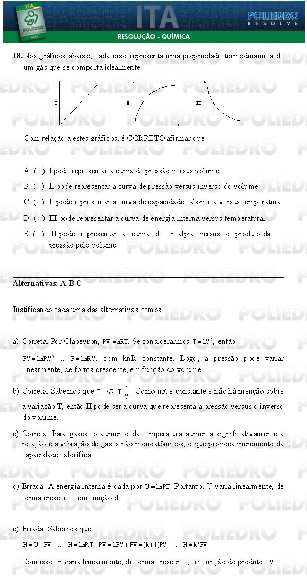 Questão 18 - Química - ITA 2009