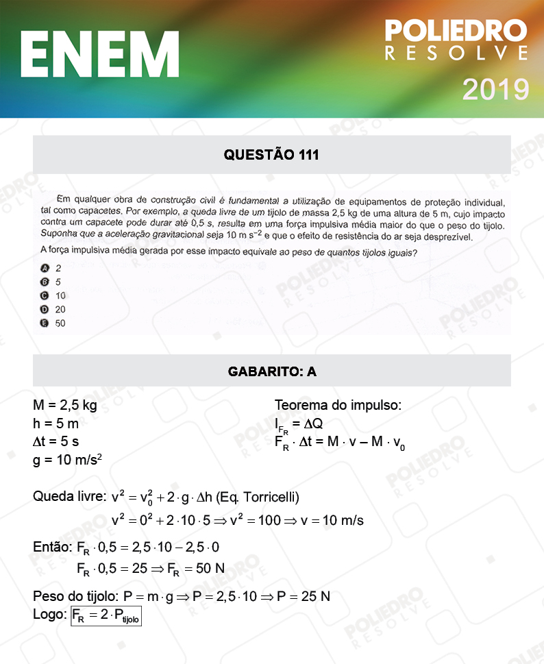 Questão 111 - 2º DIA - PROVA AZUL - ENEM 2019