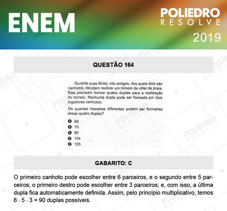 Questão 164 - 2º DIA - PROVA ROSA - ENEM 2019