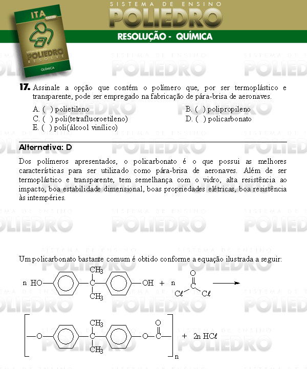 Questão 17 - Química - ITA 2008