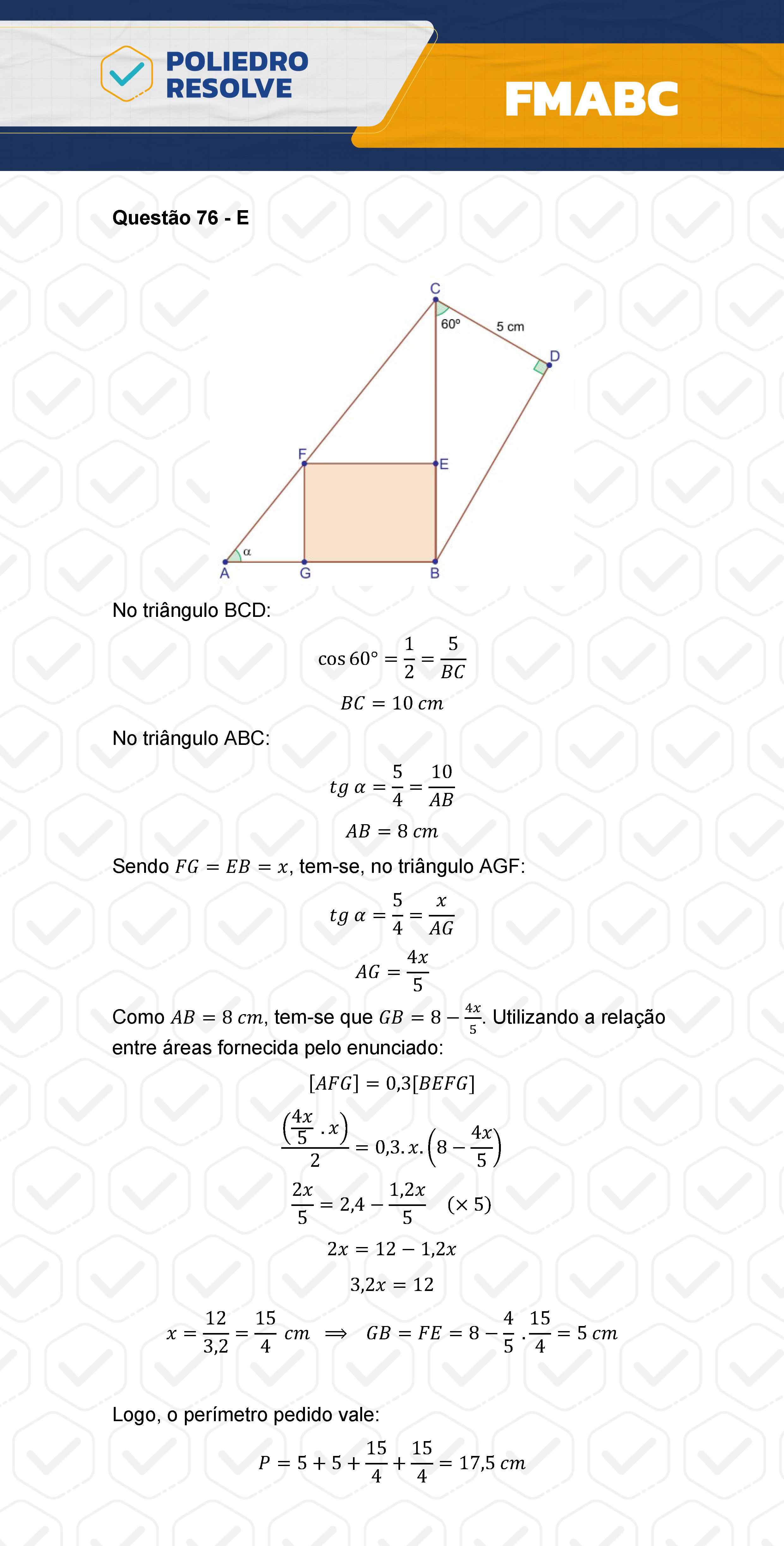 Questão 76 - Fase única - FMABC 2024