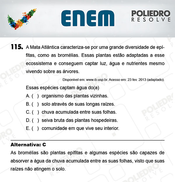 Questão 115 - 2º Dia (PROVA AMARELA) - ENEM 2017