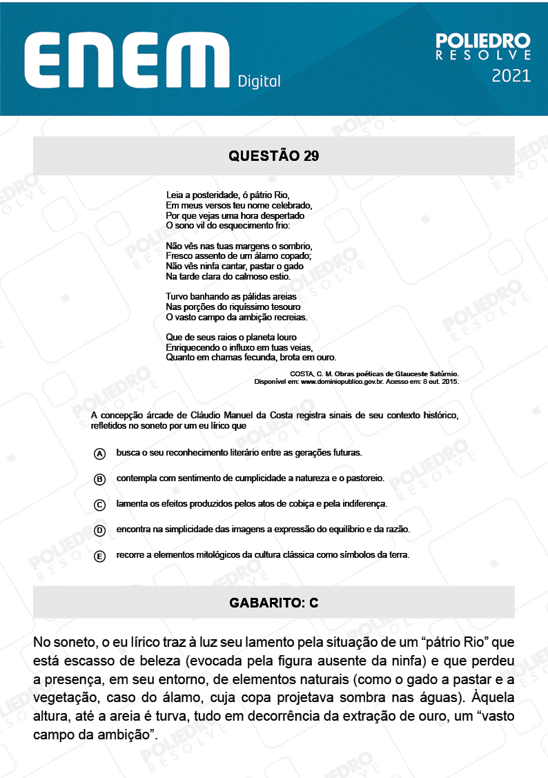 Questão 29 - 1º Dia - Prova Amarela - Espanhol - ENEM DIGITAL 2020