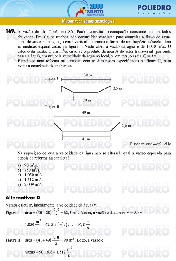 Questão 169 - Prova - ENEM 2009