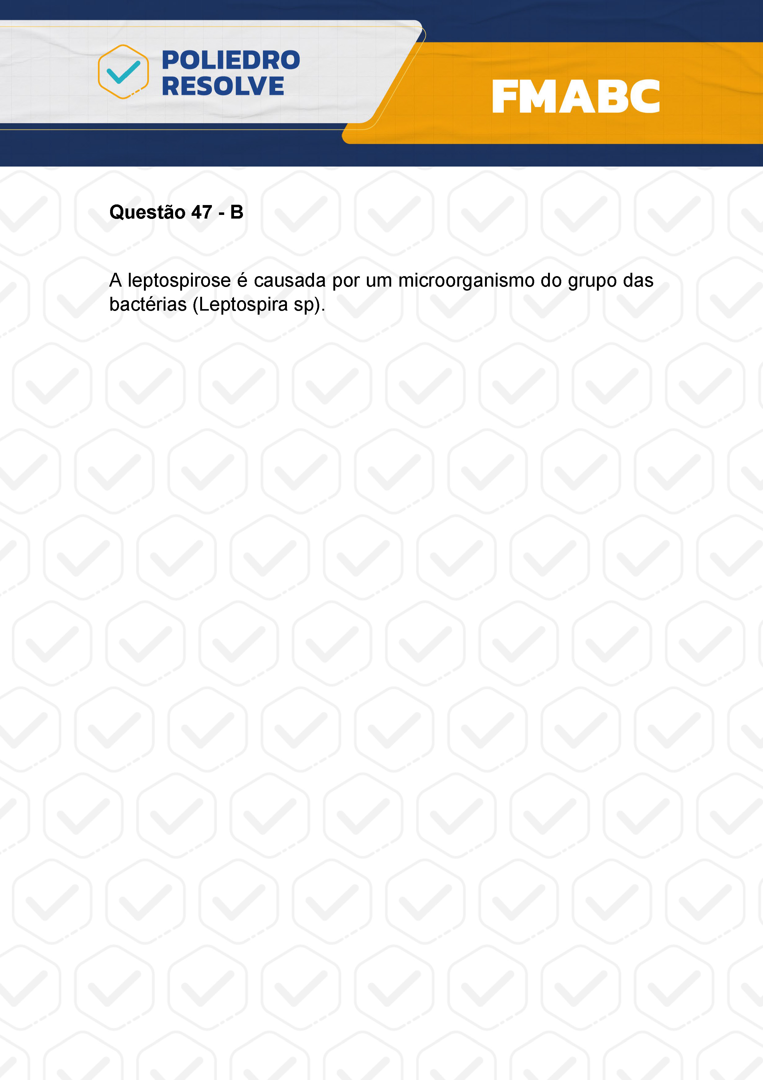 Questão 47 - Fase única - FMABC 2024