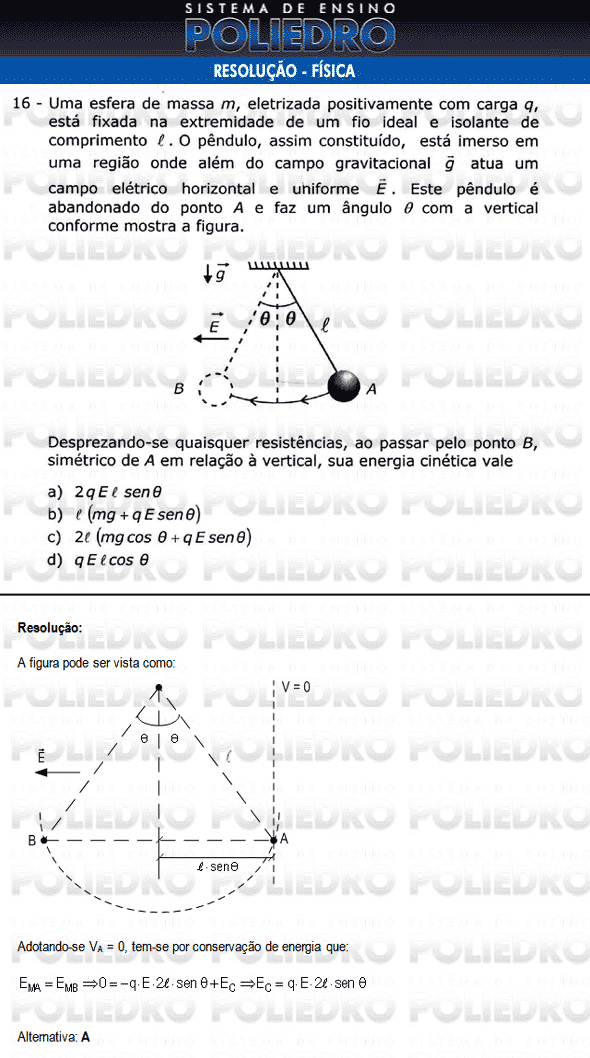 Questão 16 - Física e Português - AFA 2010