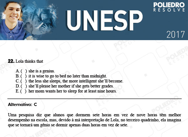 Questão 22 - 1ª Fase - UNESP 2017