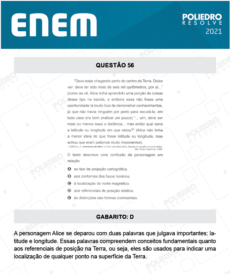 Questão 56 - 1º DIA - Prova Amarela - ENEM 2020