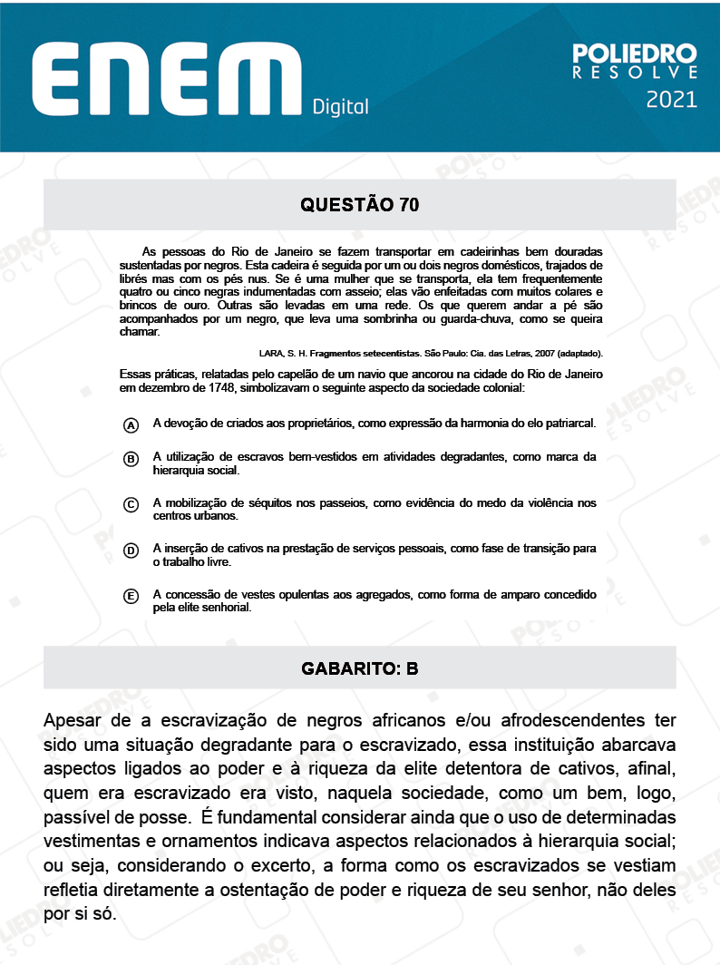 Questão 70 - 1º Dia - Prova Branca - Espanhol - ENEM DIGITAL 2020