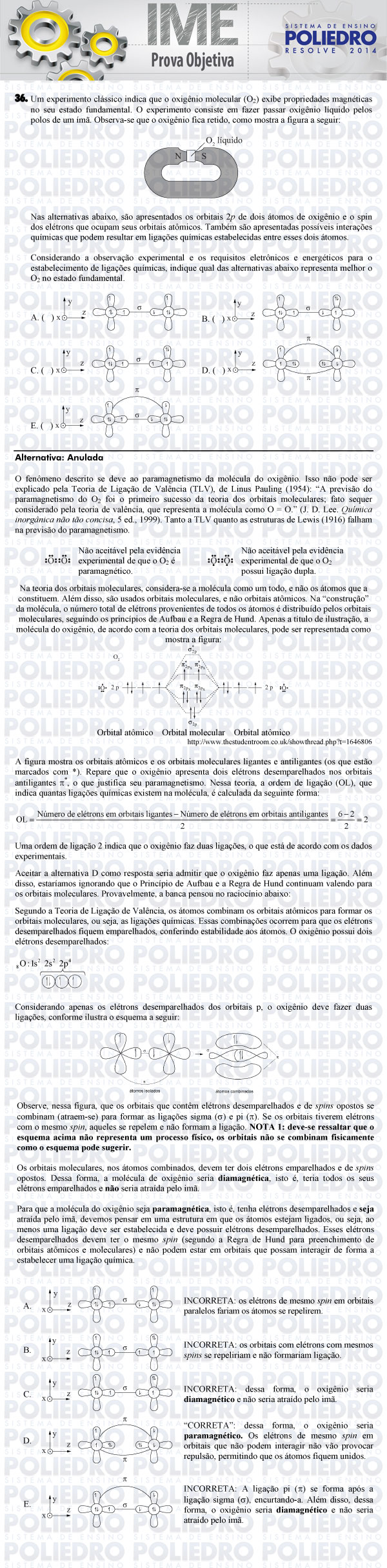 Questão 36 - Objetiva - IME 2014